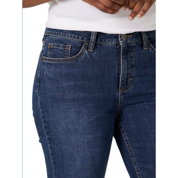 Lee Capri Jeans Mid Rise Regular Fit Womens Sz 22M Blue Denim Dark Wash Stretch - Picture 9 of 9